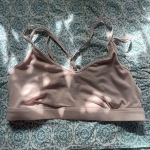 Pink sports bra